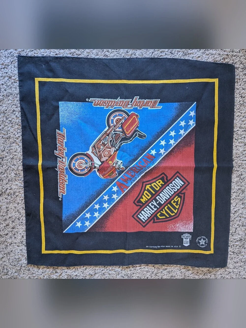 Vintage Harley-Davidson Davidson Square Bandana